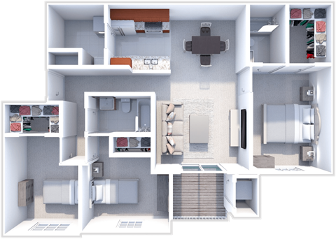 Fitzgerald 3 bedroom, 2 bath at Chelsea Park apartments